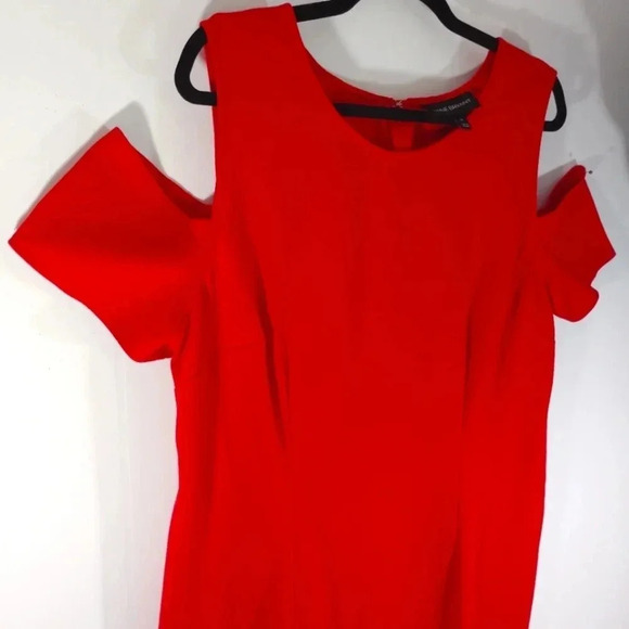 Lane Bryant Red Dress Slash Shoulder Plus Size 18 - Picture 3 of 15